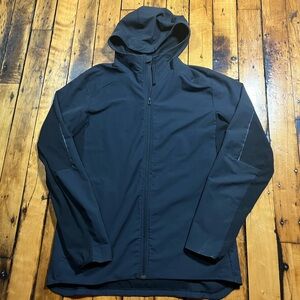 Lululemon Men’s Large Warp Lite Jacket Black Packable Full Zip Hooded Athletic